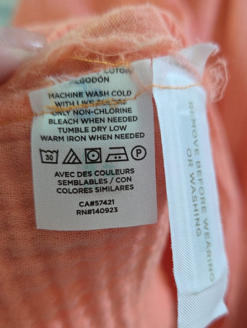 Women's Lou & Gray Peach Color Gauzy Midi Length Dress Sz Small - Picture 9 of 9